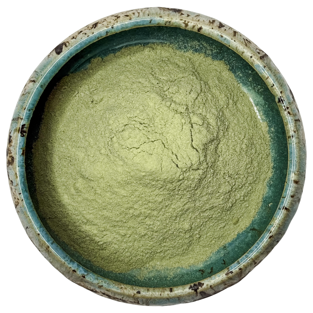 Matcha Latte for dogs made with Victorian goat milk, organic kale, organic chlorella and organic barley grass.