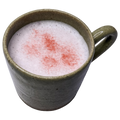 Café-inspired Sakura Latte for dogs served in a ceramic mug, handcrafted by Hill & Hound.
